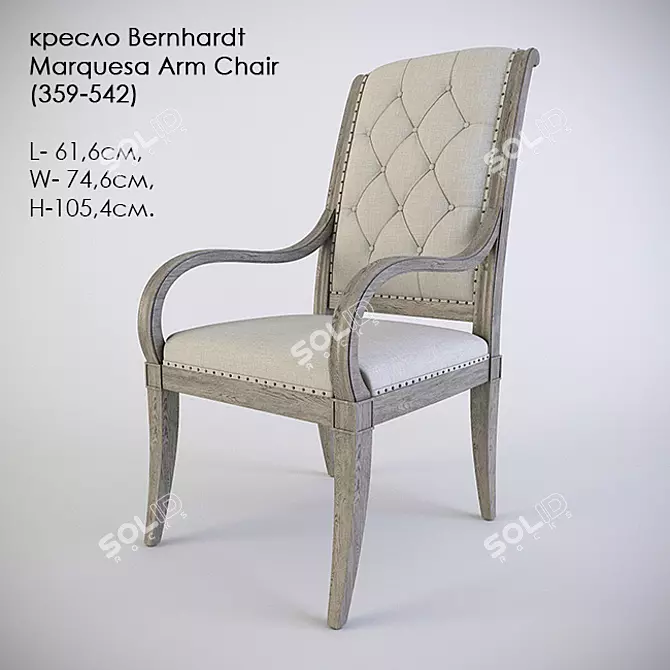 Bernhardt Marquesa Arm Chair: Elegant and Comfortable 3D model image 1