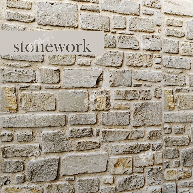 Wild Stone Wall: Authentic Masonry 3D model image 1