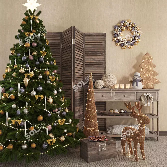 Festive Holiday Cheer: Christmas Decoration 3D model image 1