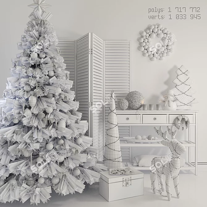 Festive Holiday Cheer: Christmas Decoration 3D model image 3
