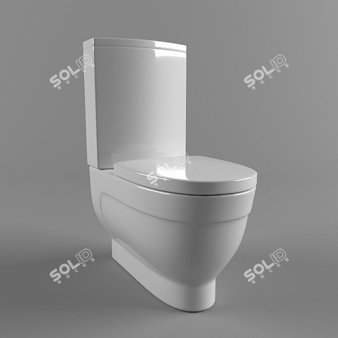 Vitra Form500 Compact Wall-Mounted Toilet 3D model image 1