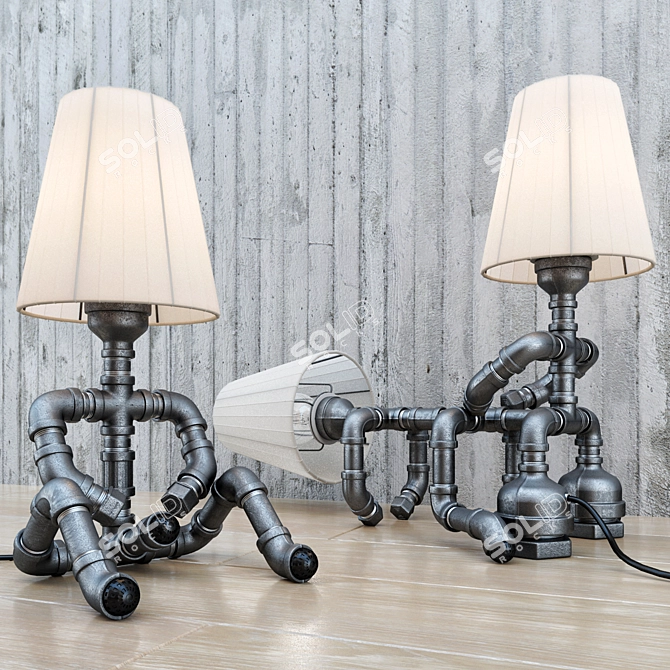 Contemporary Table Lamp Set 3D model image 1