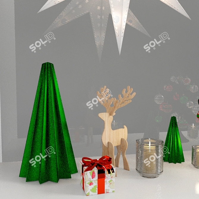 Festive Window Deco 3D model image 2