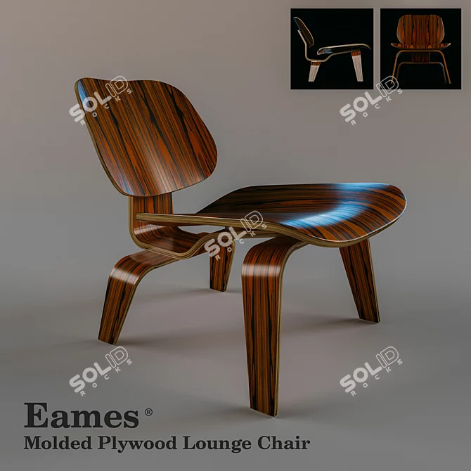 Modern Elegance: Eames Plywood Lounge 3D model image 1