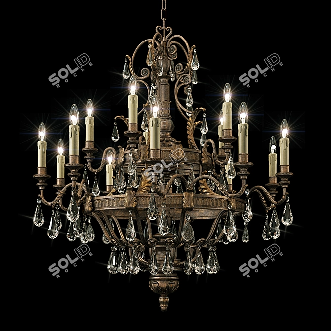 Elegant Marseille Chandelier: Savoy House 1-6205-15 3D model image 1