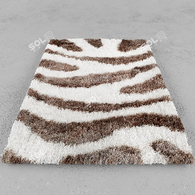 Modern Striped Rug 3D model image 1