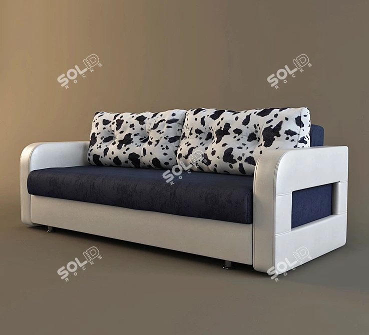 Sleek and Spacious Sofa 3D model image 1