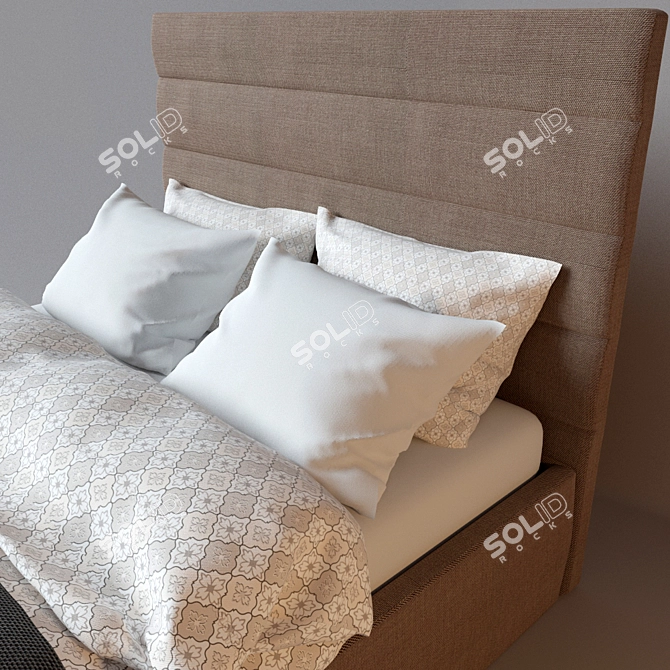 Modern Stylish Lucca Bed 3D model image 2