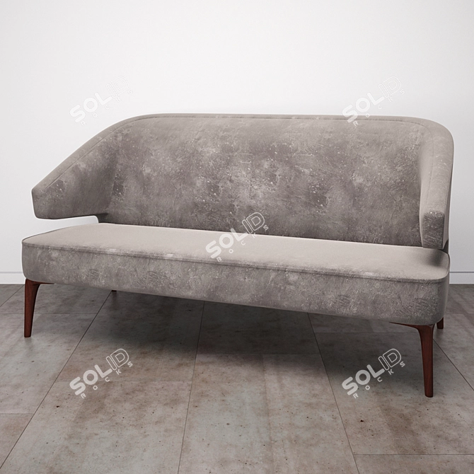 Elegant Grey Fabric Sofa Set 3D model image 1