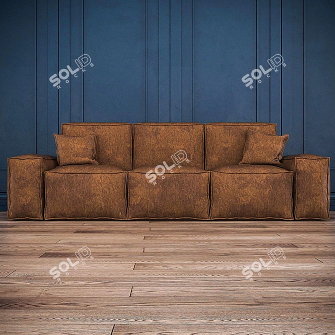 Comfortable Velvet Sofa 3D model image 1