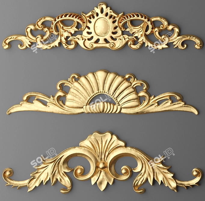 Decorative Stucco Molding Set 3D model image 3