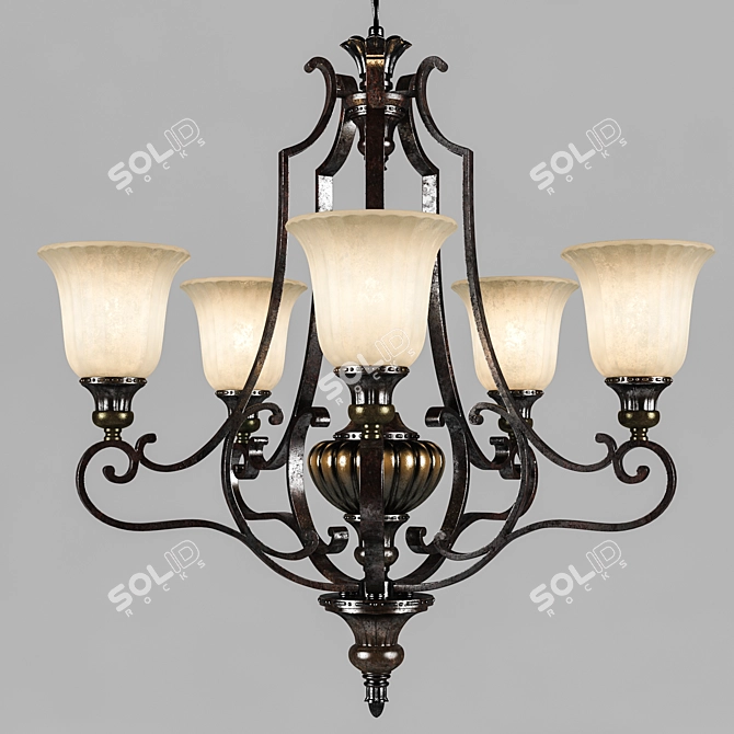 Feiss KELHAM HALL Chandelier 3D model image 1