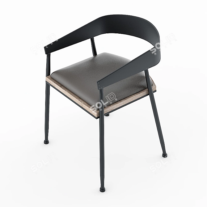 Title: Industrial Loft Armchair 3D model image 1