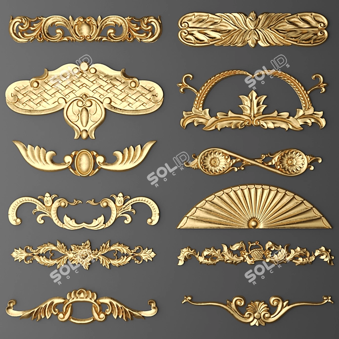 Elegant Moulding Kit 3D model image 1