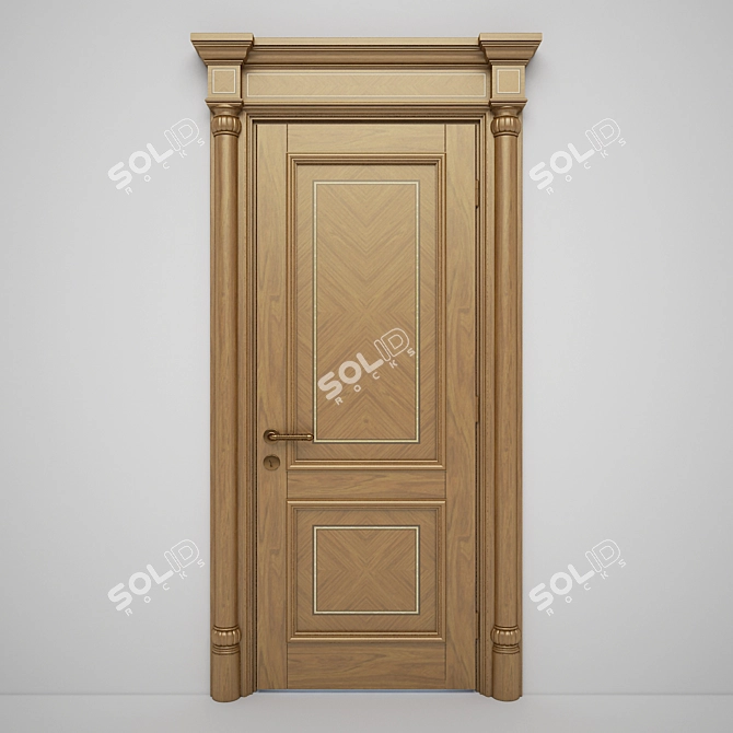 Classic 1010mm Entry Door 3D model image 1