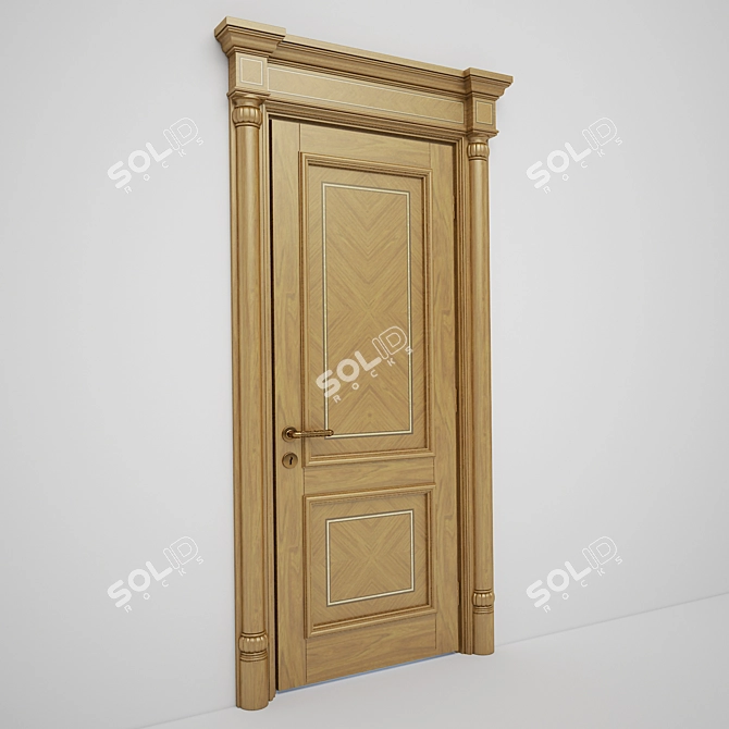 Classic 1010mm Entry Door 3D model image 2