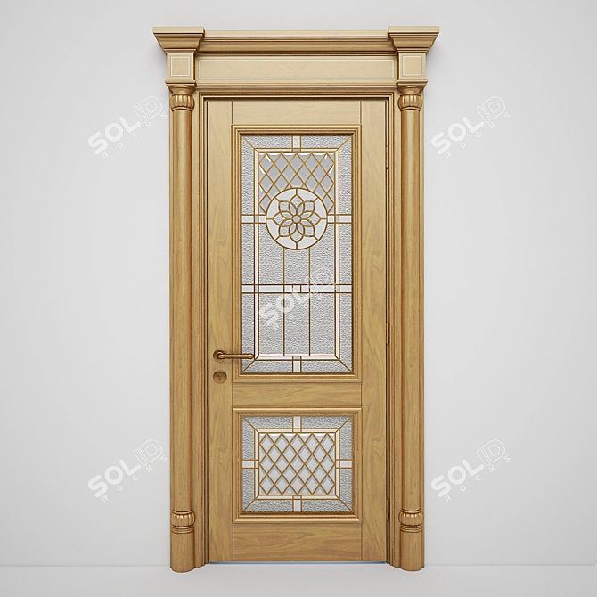 Title: Mars-2 Classic Stained Glass Door 3D model image 2