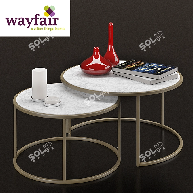 Modern Wooden Dining Table - Seats 6 3D model image 1