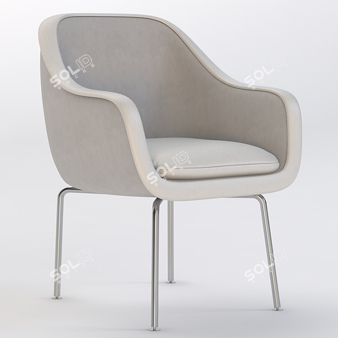 Modern Bumper Side Chair: 3D Model 3D model image 1