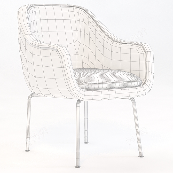 Modern Bumper Side Chair: 3D Model 3D model image 2