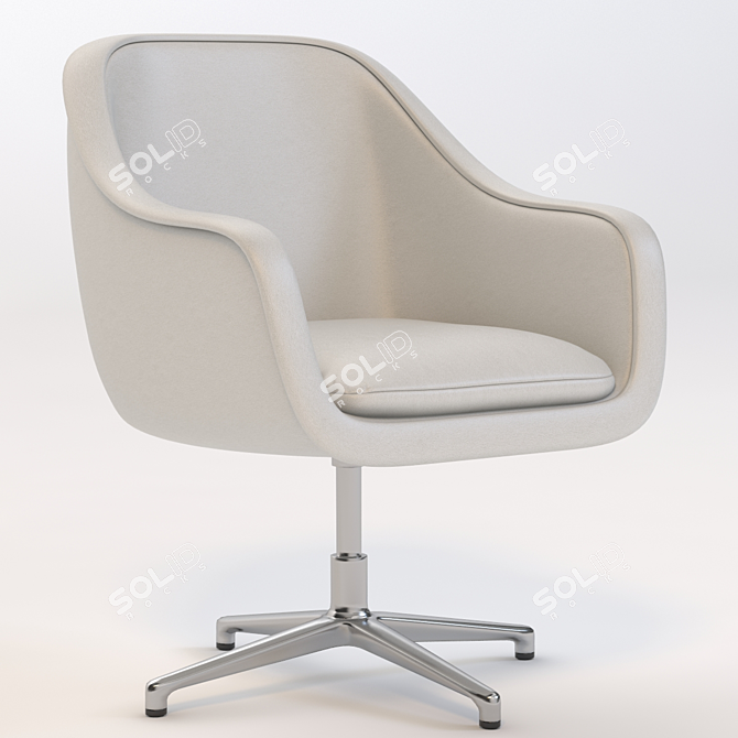 Sleek Bumper Conference Chair 3D model image 1