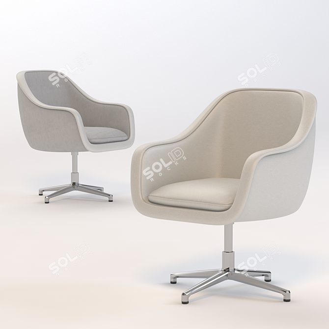 Sleek Bumper Conference Chair 3D model image 3