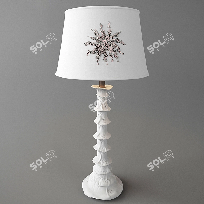 Handcrafted Terracotta Lamp 3D model image 1