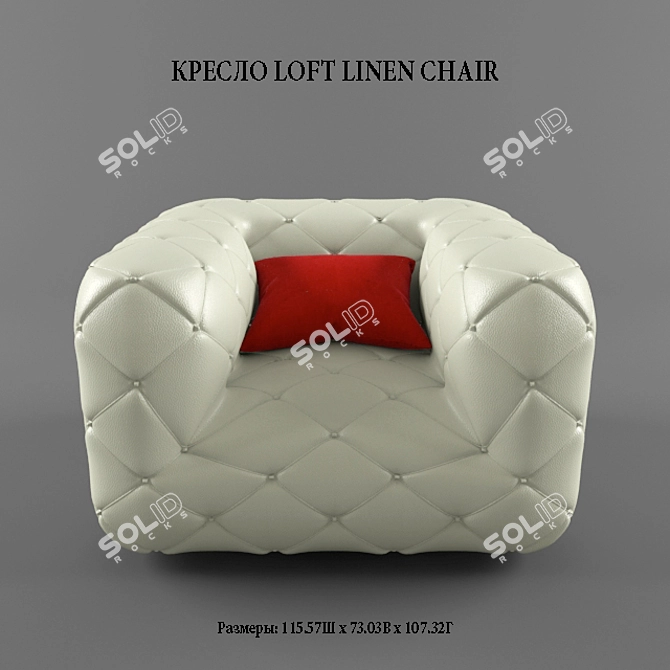 Chic Linen Loft Armchair 3D model image 1