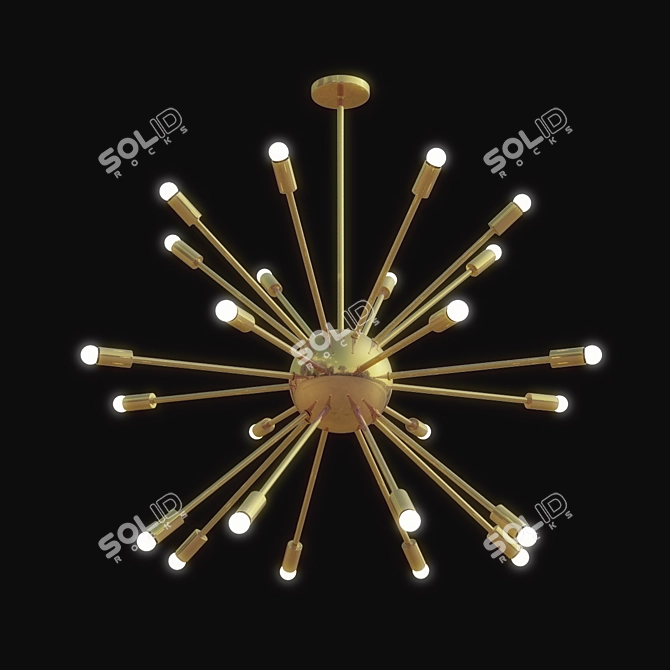 Modern Atomic Sputnik Chandelier 3D model image 1