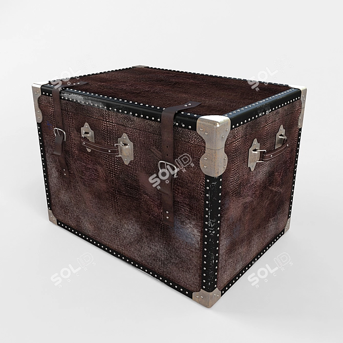 Vintage Treasure Chest 3D model image 1