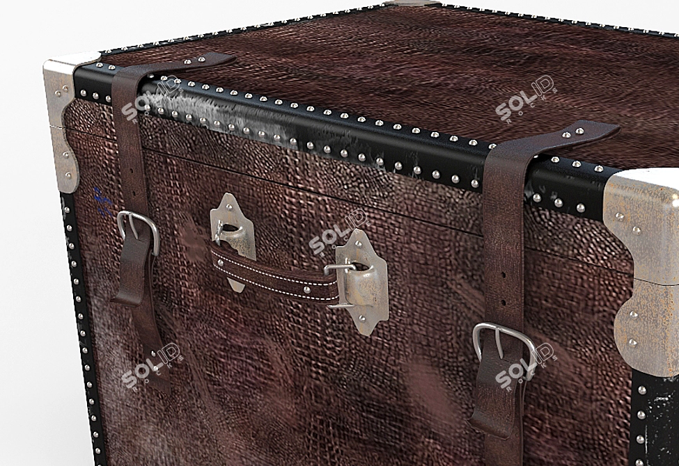 Vintage Treasure Chest 3D model image 2