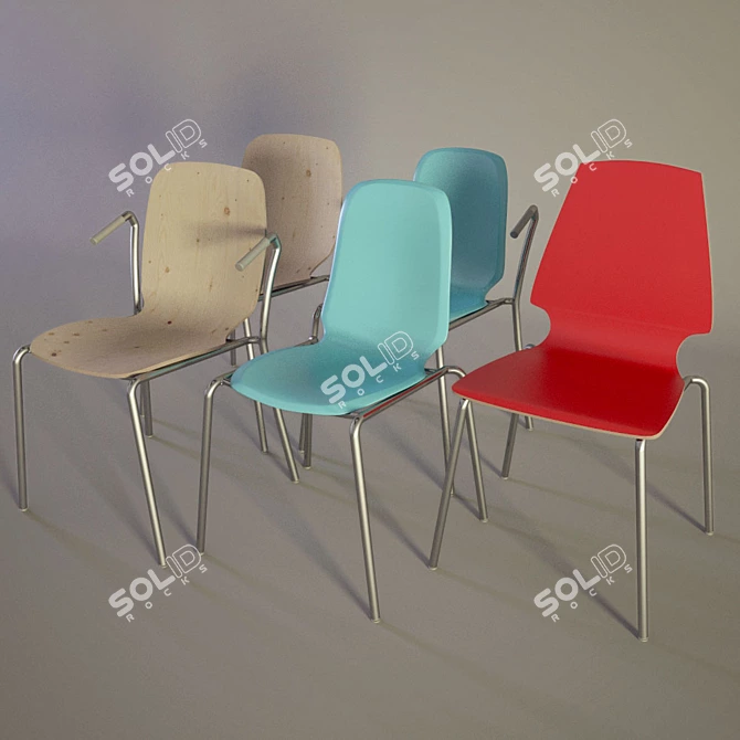 Set of 3 Chairs: Vilmar, Sven-Bertil, Lif-Arne 3D model image 1