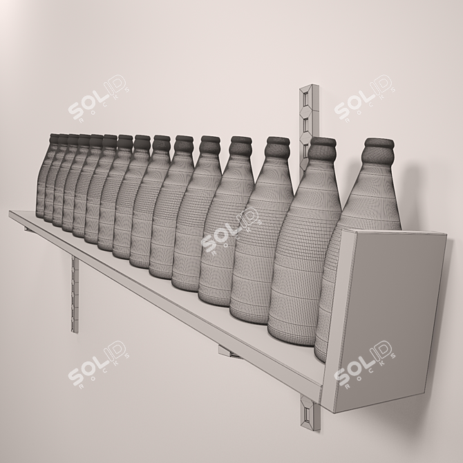 Bottle-themed Decor Shelf 3D model image 3
