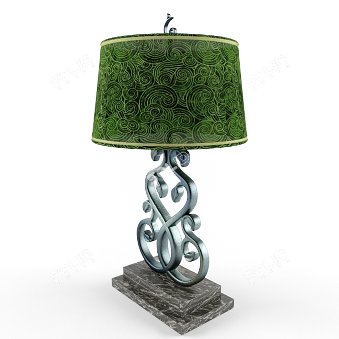 Rustic Metal Table Lamp 3D model image 2