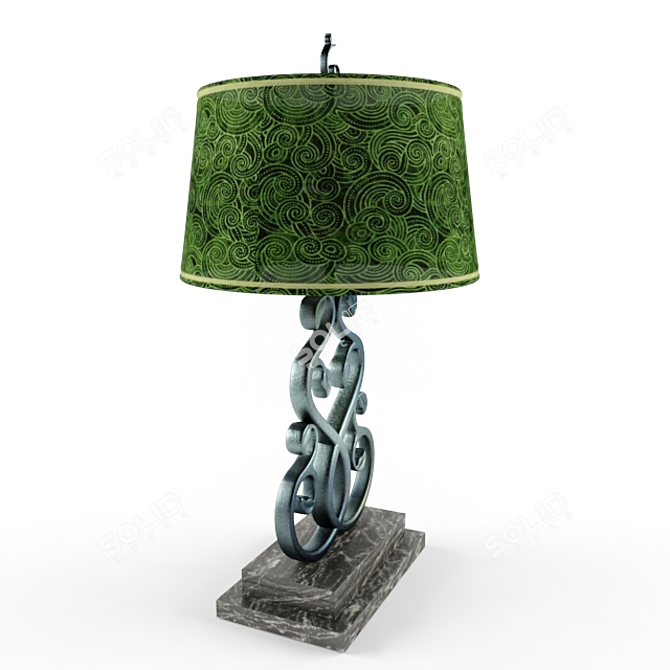 Rustic Metal Table Lamp 3D model image 3