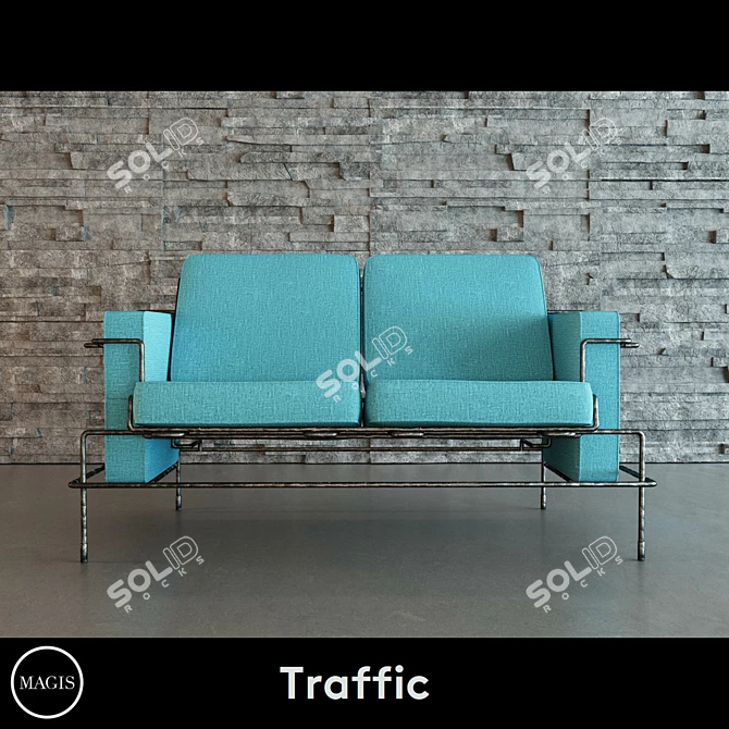 Modern Traffic Sofa: BerconMaps & V-ray 3.2 3D model image 2