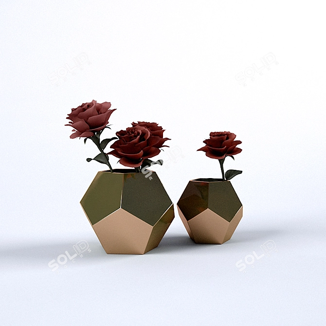 Eternal Blooms: Majestic Rose Decoration 3D model image 2