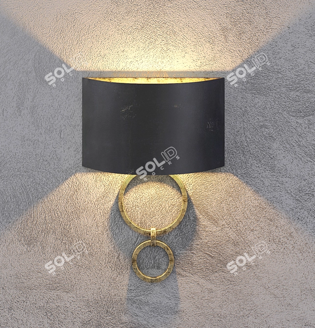 Haute Couture Gold Leaf Wall Sconce 3D model image 1