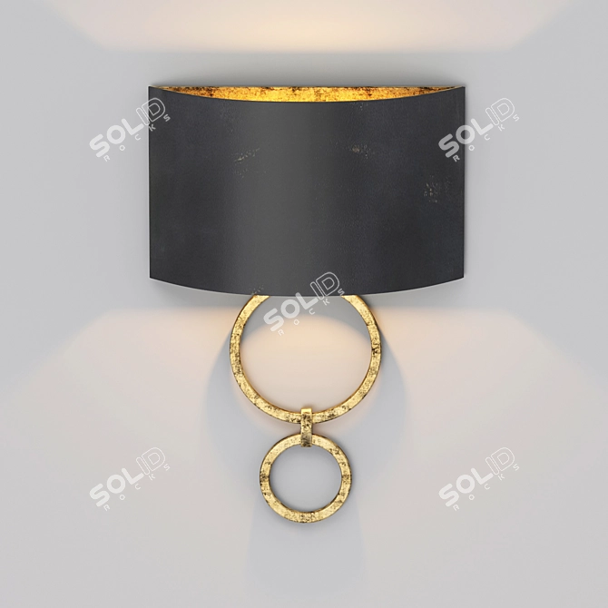 Haute Couture Gold Leaf Wall Sconce 3D model image 2