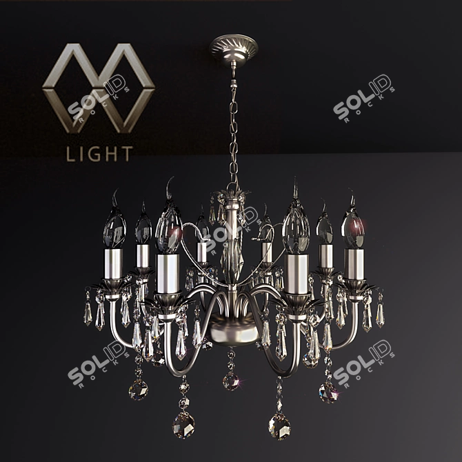 Pearlescent Barcelona Chandelier 3D model image 1