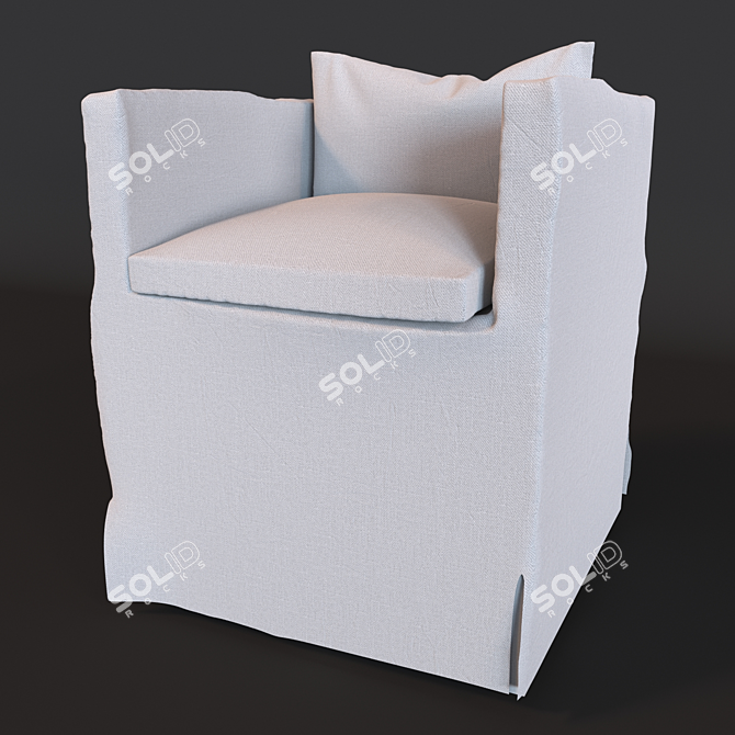 Belgian Slipcover Armchair: Elegant & Versatile 3D model image 1