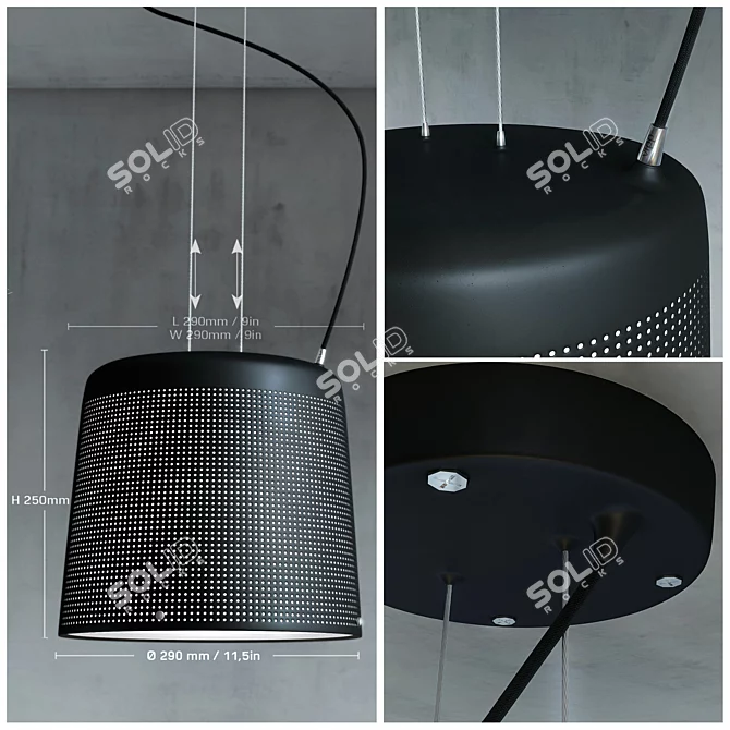 Sleek Black Pendant Lamp: Vipp526 3D model image 2