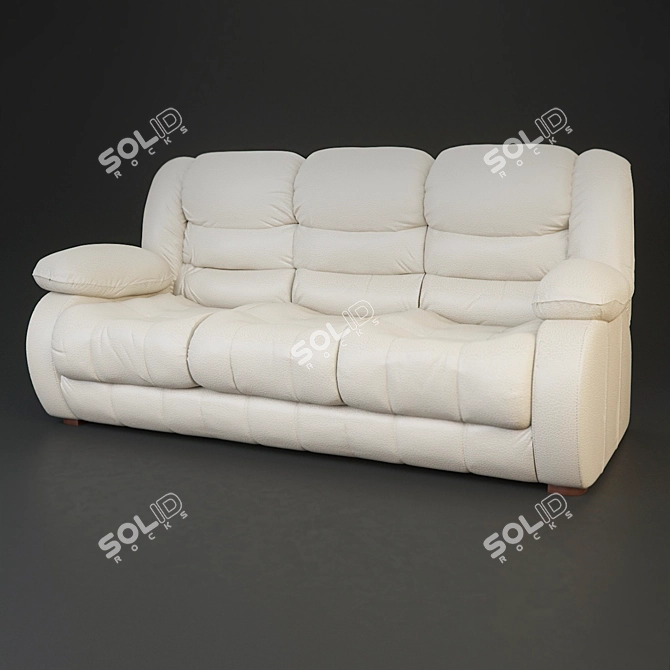 Silvio Fabric Three Seater Sofa 3D model image 2