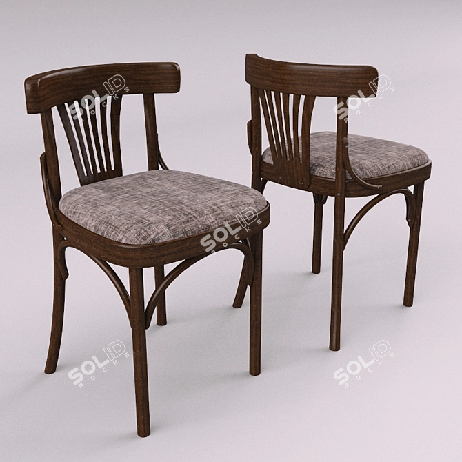 Classic Viennese Chair - Elegant and Timeless 3D model image 1