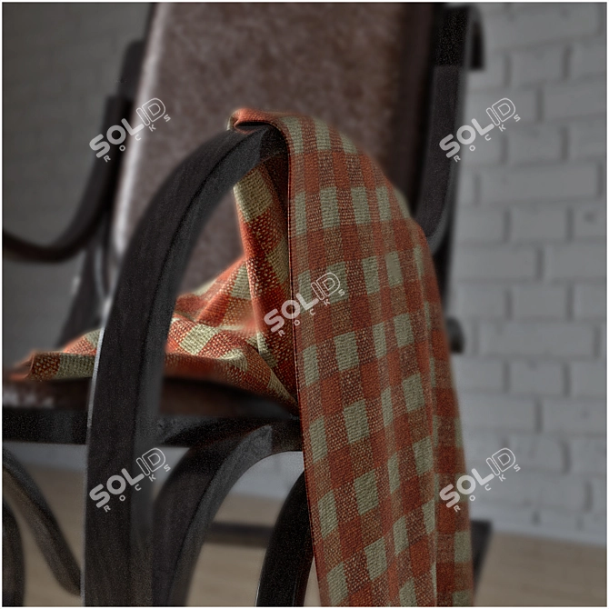 Elegant Rocking Chair with Unique Textures 3D model image 3