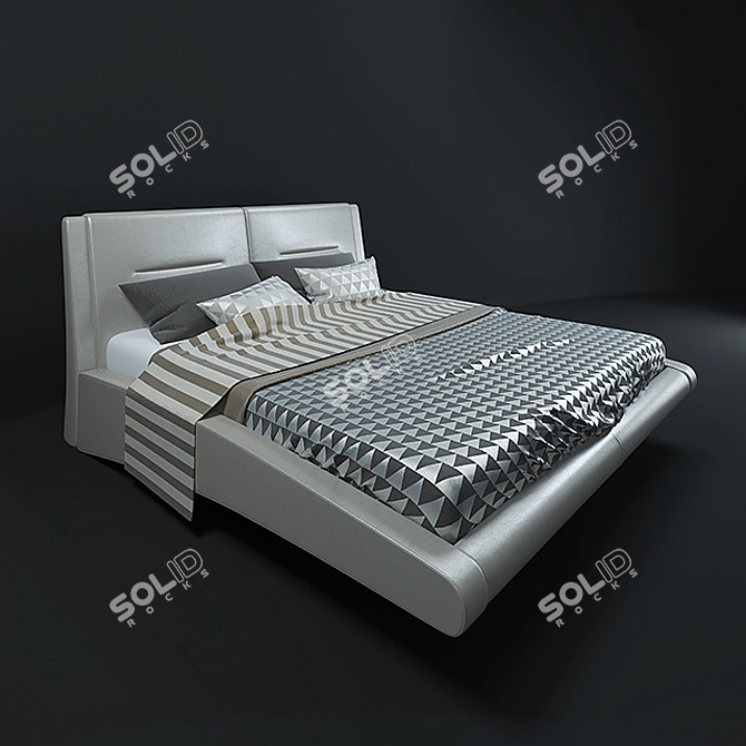 Sleek Dream Modern Bed 3D model image 1