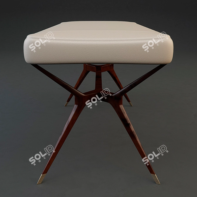 Mid-Century Italian Carved Bench 3D model image 2
