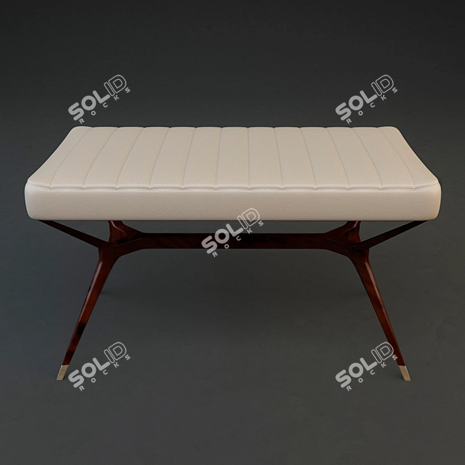 Mid-Century Italian Carved Bench 3D model image 3