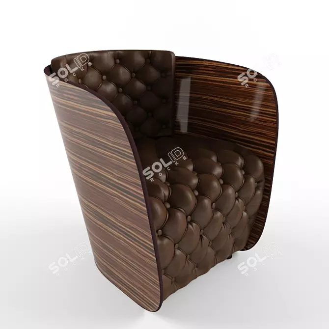 Cloudy Stitched Armchair 3D model image 1