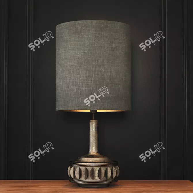 Relief Ceramic Table Lamp 3D model image 1